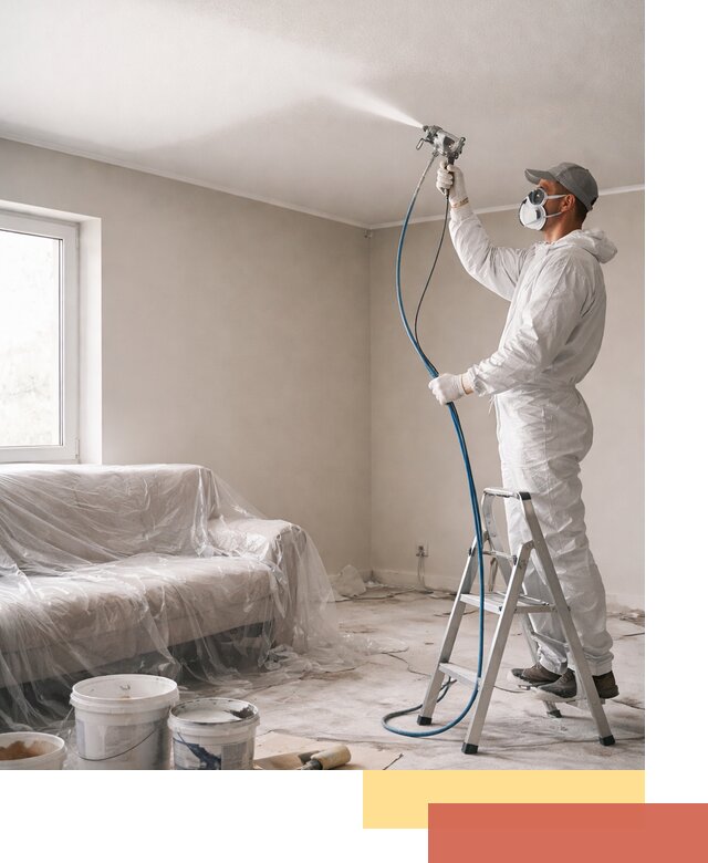 Покраска потолка краскопультом в Балашове быстро и качественно