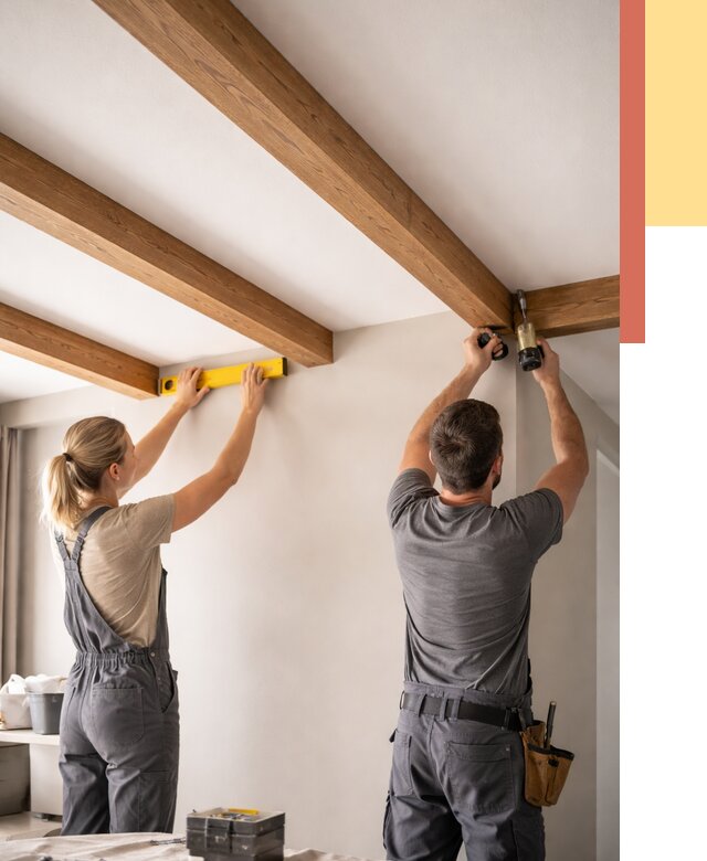 Монтаж декоративных балок на потолок в Балашове от 4271 руб. — ОТДЕЛОЧНИК-Бла