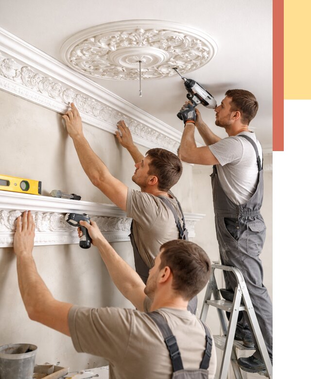 Монтаж лепнины на потолок в Балашове от 3254 руб. быстро и недорого | ОТДЕЛОЧНИК-Бла